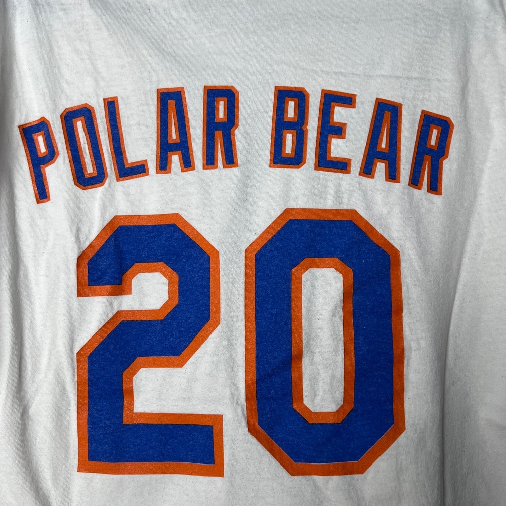 Gildan New York Mets Baseball Polar Bear White T-Shirt Large 100% cotton - Picture 8 of 10